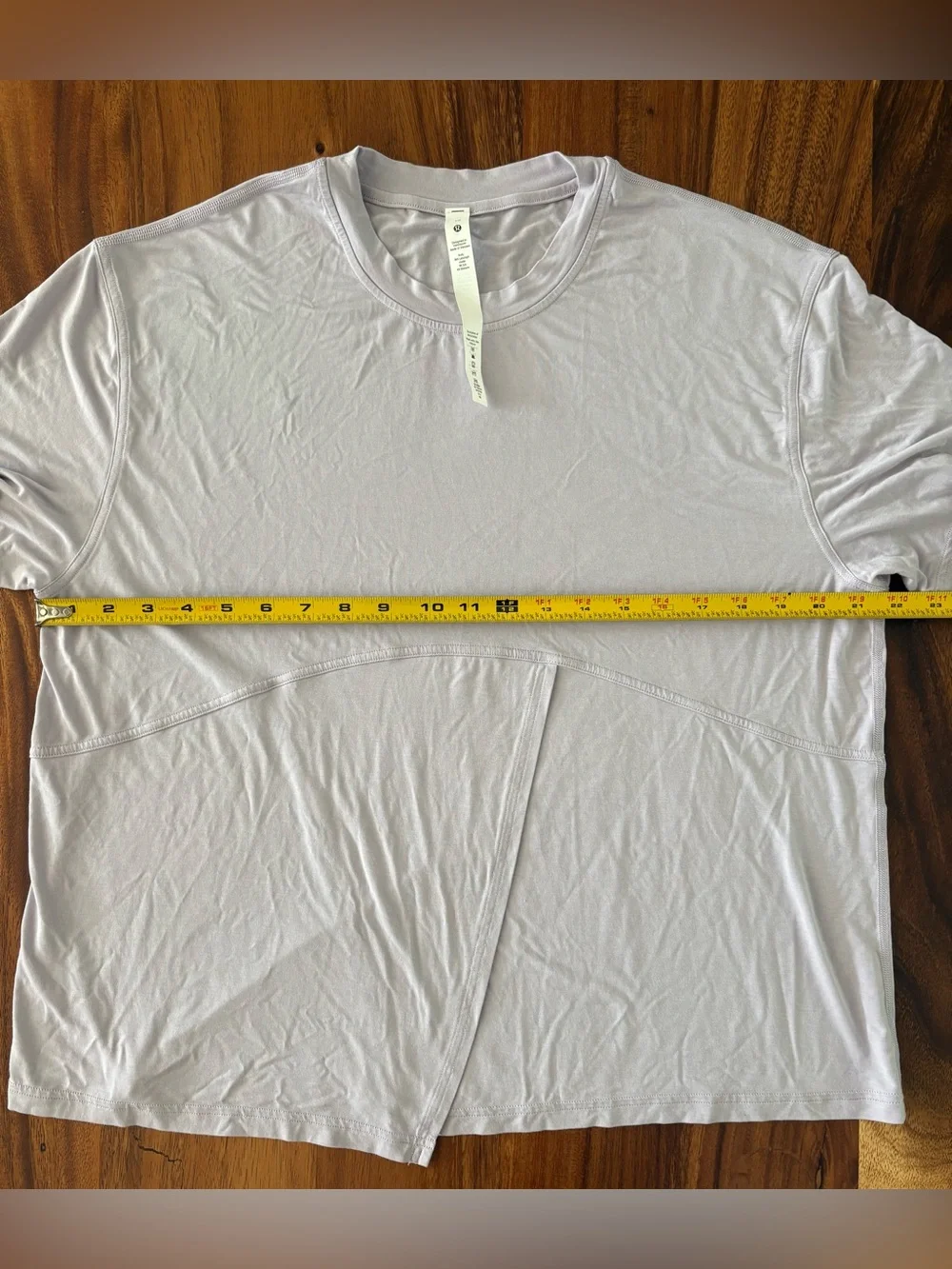 Lululemon Modal-Silk Blend Tie-Front Yoga T-Shirt In Faint Lavender Size 10